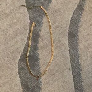 Gold Chain Red Detail Necklace